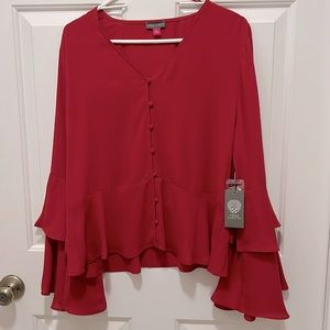 NWT Vince Camuto Red long sleeve top XL
